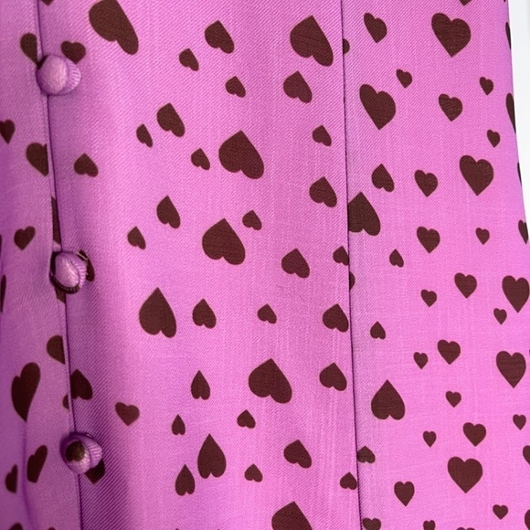 𝅺new Delfi Collective Purple Heart Print Yvette Midi Dress US M - Picture 9 of 11